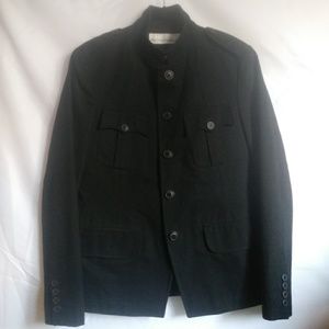 IZZUE Military Style Button Down Black Jacket Size